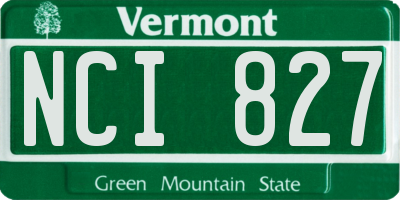 VT license plate NCI827