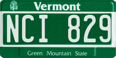 VT license plate NCI829