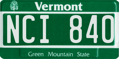 VT license plate NCI840