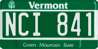 VT license plate NCI841