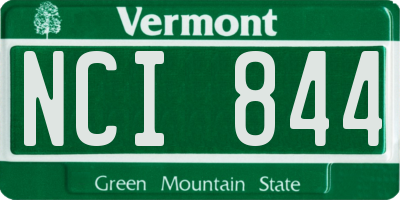 VT license plate NCI844