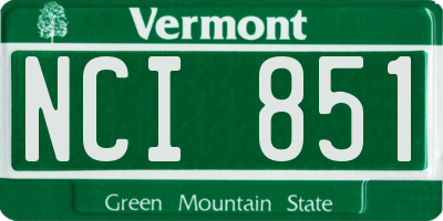 VT license plate NCI851