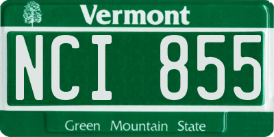 VT license plate NCI855