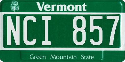 VT license plate NCI857