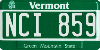 VT license plate NCI859