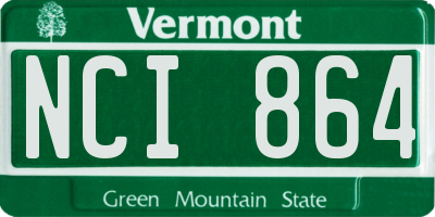 VT license plate NCI864