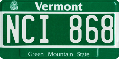 VT license plate NCI868