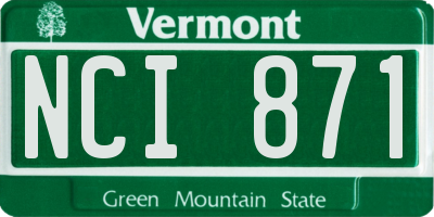 VT license plate NCI871
