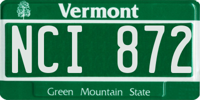 VT license plate NCI872