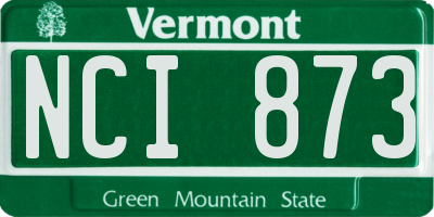 VT license plate NCI873