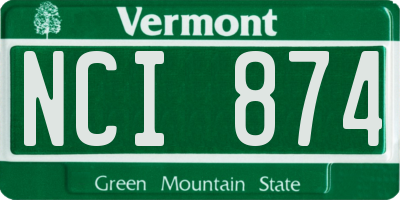 VT license plate NCI874