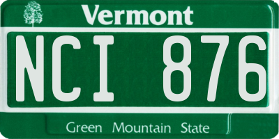 VT license plate NCI876