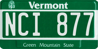 VT license plate NCI877