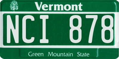 VT license plate NCI878
