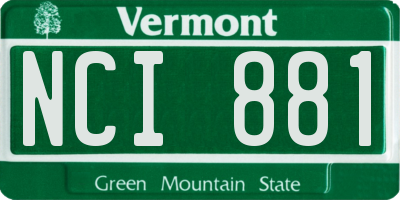 VT license plate NCI881