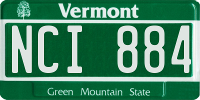 VT license plate NCI884