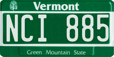 VT license plate NCI885