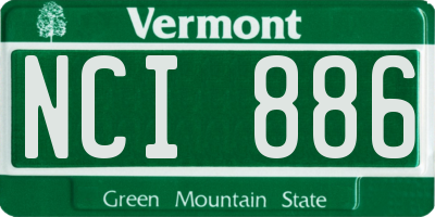 VT license plate NCI886
