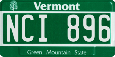 VT license plate NCI896