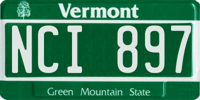 VT license plate NCI897
