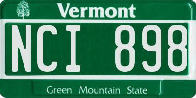 VT license plate NCI898
