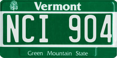 VT license plate NCI904