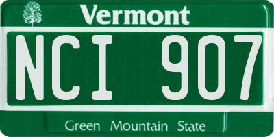 VT license plate NCI907