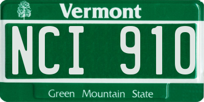VT license plate NCI910