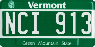 VT license plate NCI913