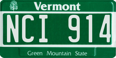 VT license plate NCI914