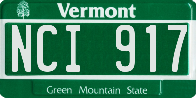 VT license plate NCI917