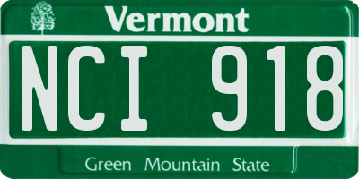 VT license plate NCI918