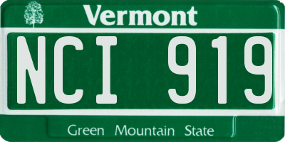 VT license plate NCI919