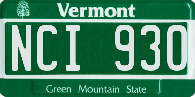 VT license plate NCI930