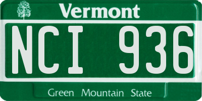 VT license plate NCI936