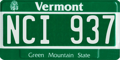 VT license plate NCI937