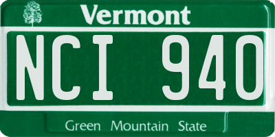 VT license plate NCI940