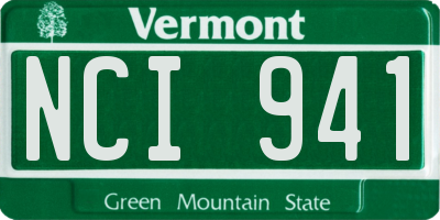 VT license plate NCI941