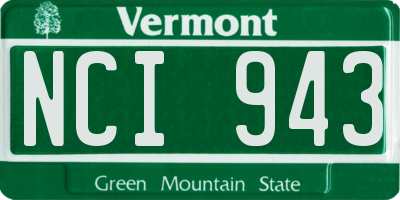 VT license plate NCI943