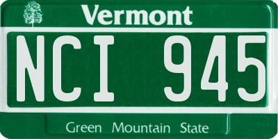 VT license plate NCI945