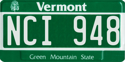 VT license plate NCI948