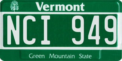 VT license plate NCI949
