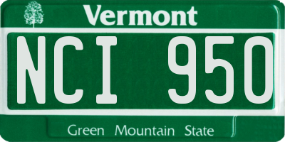 VT license plate NCI950