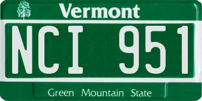 VT license plate NCI951