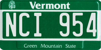 VT license plate NCI954