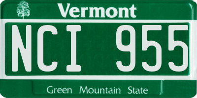 VT license plate NCI955