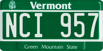 VT license plate NCI957