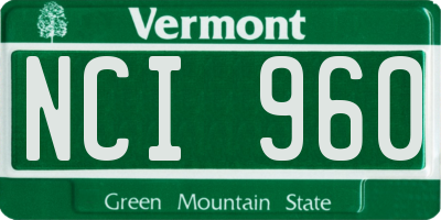 VT license plate NCI960