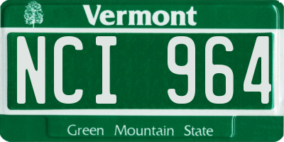 VT license plate NCI964