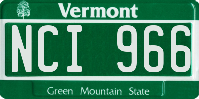 VT license plate NCI966